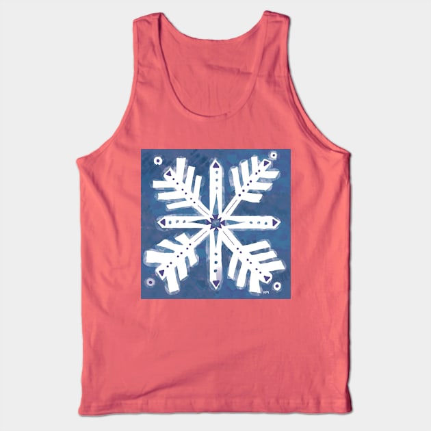 Cold Wintery Blue Snowflake Tank Top by RuthMCreative